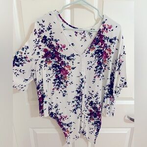 Floral tie up blouse